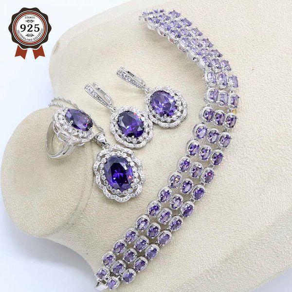 purple silver color natural jewelry set for women bracelet earrings necklace pendant ring gift box h1022
purple silver color natural jewelry set for women bracelet earrings necklace pendant ring gift box h1022