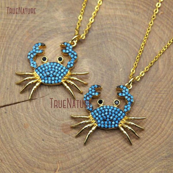 pendant necklaces turquoises blue zircon beads micro pave crab shape lovely charm necklace gold electroplated long chains in 18 inch nm10387, Silver
pendant necklaces turquoises blue zircon beads micro pave crab shape lovely charm necklace gold electroplated long chains in 18 inch nm10387, Silver