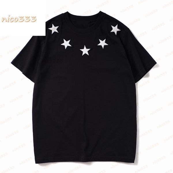 summer european and american fashion brand five-pointed star embroidery short-sleeved t-shirt large size men women couple half-sleeved pure, White;black
summer european and american fashion brand five-pointed star embroidery short-sleeved t-shirt large size men women couple half-sleeved pure, White;black