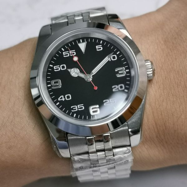 36mm tandorio nh35 miyota 8215 movement gentlemen's watch black iron plate saffierglas date steel bracelet, Slivery;brown
36mm tandorio nh35 miyota 8215 movement gentlemen's watch black iron plate saffierglas date steel bracelet, Slivery;brown