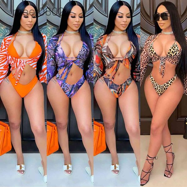 women's tracksuits 2021 women swimsuit designer v-neck bikini mesh leopard point sling three piece set fashion long sleeve shawl bra br, Gray
women's tracksuits 2021 women swimsuit designer v-neck bikini mesh leopard point sling three piece set fashion long sleeve shawl bra br, Gray