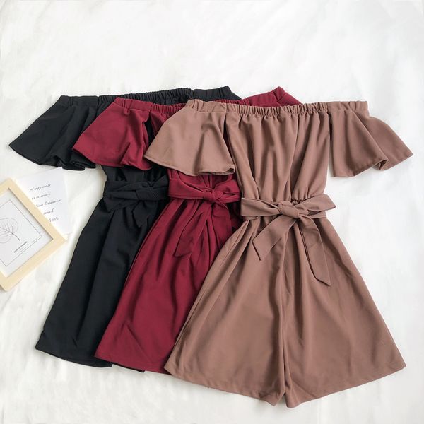 arrival summer women strapless short-sleeved wide-leg shorts jumpsuit ladies solid lace up slim playsuit 210513, Black;white
arrival summer women strapless short-sleeved wide-leg shorts jumpsuit ladies solid lace up slim playsuit 210513, Black;white