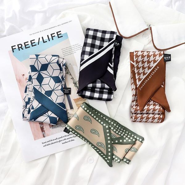 scarves 2021 summer scarf geometric headband french vintage ribbon thin tie bag web celebrity style for women, Blue;gray
scarves 2021 summer scarf geometric headband french vintage ribbon thin tie bag web celebrity style for women, Blue;gray