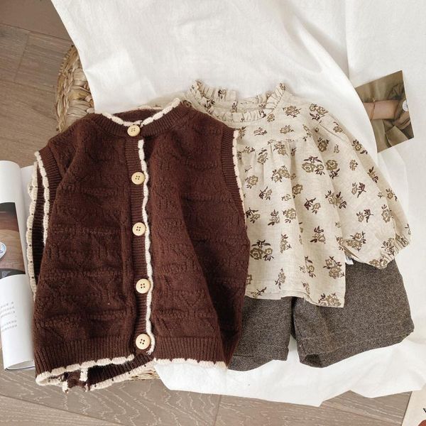 clothing sets korean vintage kids outfits linen cotton girl floral blouse shirt baby sleeveless knit vest boy sweater shorts child clothes s, White
clothing sets korean vintage kids outfits linen cotton girl floral blouse shirt baby sleeveless knit vest boy sweater shorts child clothes s, White