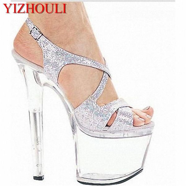 17cm high-heeled sandals ultrafine bridal shoes crystal model gladiator with ankle strap, Black
17cm high-heeled sandals ultrafine bridal shoes crystal model gladiator with ankle strap, Black
