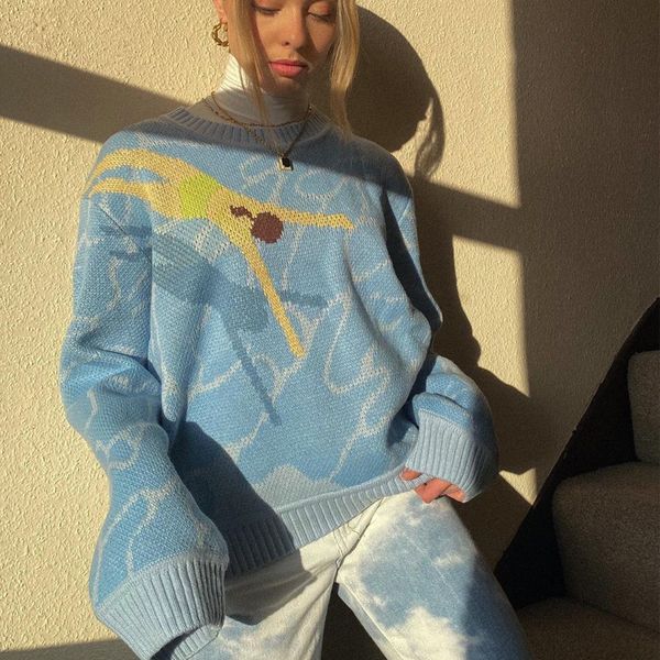 women's sweaters autumn women ins pullover diving wave loose lazy lantern sleeve versatile couple winter vintage outside zlmt, White;black
women's sweaters autumn women ins pullover diving wave loose lazy lantern sleeve versatile couple winter vintage outside zlmt, White;black