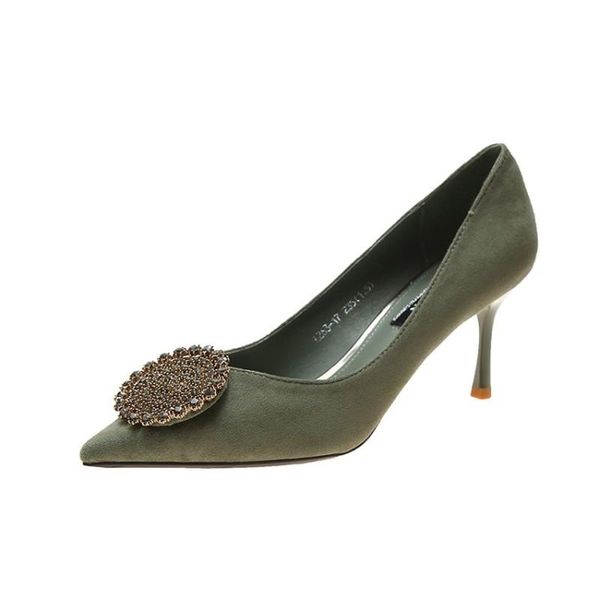 dress shoes women fashion pumps concise high heels lady suede leather crystal buckle pointed single wedding female sandals j14-01, Black
dress shoes women fashion pumps concise high heels lady suede leather crystal buckle pointed single wedding female sandals j14-01, Black