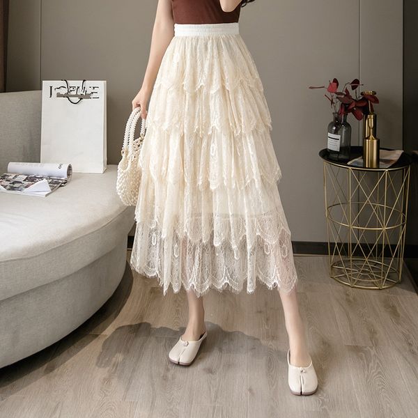 blazers fairy maxi sweet elastic waist layers cake lace women fashion long beige/black ball gown dress
blazers fairy maxi sweet elastic waist layers cake lace women fashion long beige/black ball gown dress