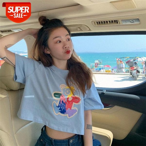 short-sleeved t-shirt female cute bear print short loose waist cropped student half-sleeved shirt #ms0b, White
short-sleeved t-shirt female cute bear print short loose waist cropped student half-sleeved shirt #ms0b, White