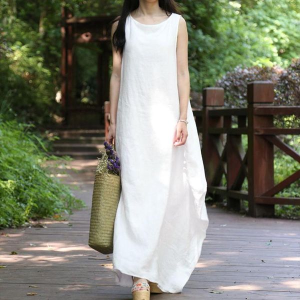 ethnic vestidos summer baggy womens dress sleeveless beach casual loose white long maxi plus size, Black;gray
ethnic vestidos summer baggy womens dress sleeveless beach casual loose white long maxi plus size, Black;gray
