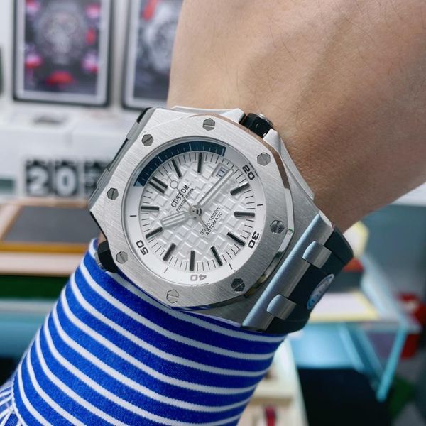 wristwatches 43mm men's automatic mechanical watch 316l stainless steel case waterproof luminous gentleman, Slivery;brown
wristwatches 43mm men's automatic mechanical watch 316l stainless steel case waterproof luminous gentleman, Slivery;brown