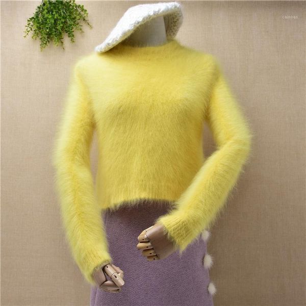 ladies women short style crop sweet angora fur knitted long sleeves pullover mink cashmere winter jumper women's sweaters, White;black
ladies women short style crop sweet angora fur knitted long sleeves pullover mink cashmere winter jumper women's sweaters, White;black