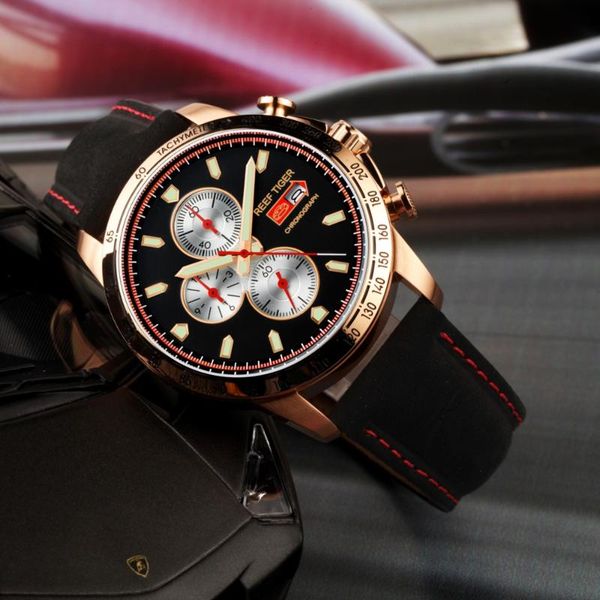 wristwatches reef tiger/rt sport watch for men chronograph quartz with and super luminous italian calfskin leather band rga3029, Slivery;brown
wristwatches reef tiger/rt sport watch for men chronograph quartz with and super luminous italian calfskin leather band rga3029, Slivery;brown