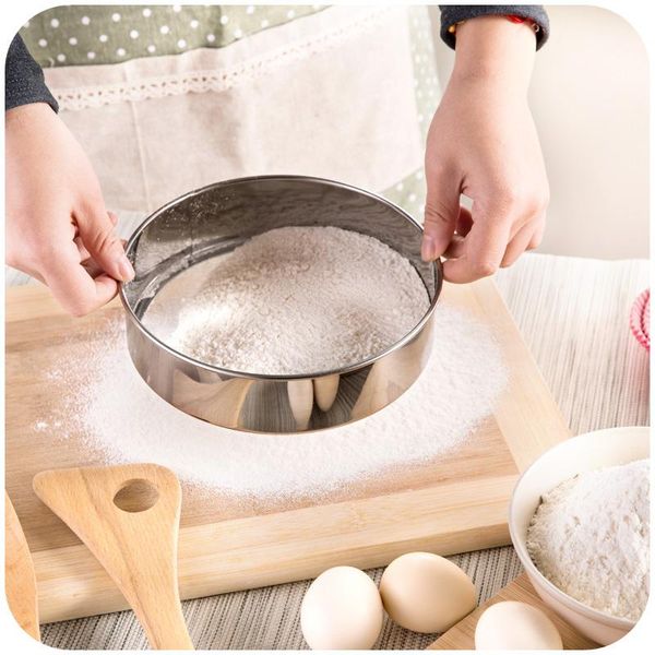 baking & pastry tools 17.3cm stainless steel round flour sieve dense mesh uniform sugar filter for tiramisu cake
baking & pastry tools 17.3cm stainless steel round flour sieve dense mesh uniform sugar filter for tiramisu cake