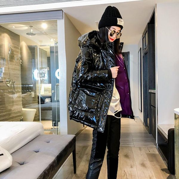 women's down & parkas 2021 winter hooded cotton padded coat women fashion glossy long sleeve loose jacket woman casual warm outwear h21, Black
women's down & parkas 2021 winter hooded cotton padded coat women fashion glossy long sleeve loose jacket woman casual warm outwear h21, Black