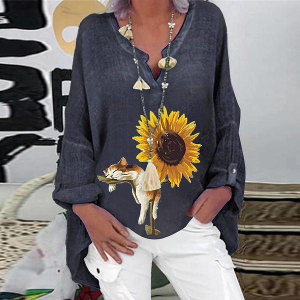 women's blouses & shirts clothes women casual long blouse sleeve sunflower print harajuku loose v-neck shirt blusas mujer moda 2021, White
women's blouses & shirts clothes women casual long blouse sleeve sunflower print harajuku loose v-neck shirt blusas mujer moda 2021, White