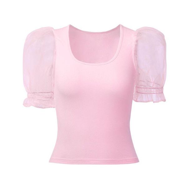 women's t-shirt womens sheer mesh short bubble sleeve low cut scoop neck solid color slim fit ruffles cuff casual, White
women's t-shirt womens sheer mesh short bubble sleeve low cut scoop neck solid color slim fit ruffles cuff casual, White
