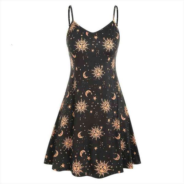 summer vintage plus size tarot sun and moon suspenders dress women funny printing pleated short dress daily party, Black;gray
summer vintage plus size tarot sun and moon suspenders dress women funny printing pleated short dress daily party, Black;gray