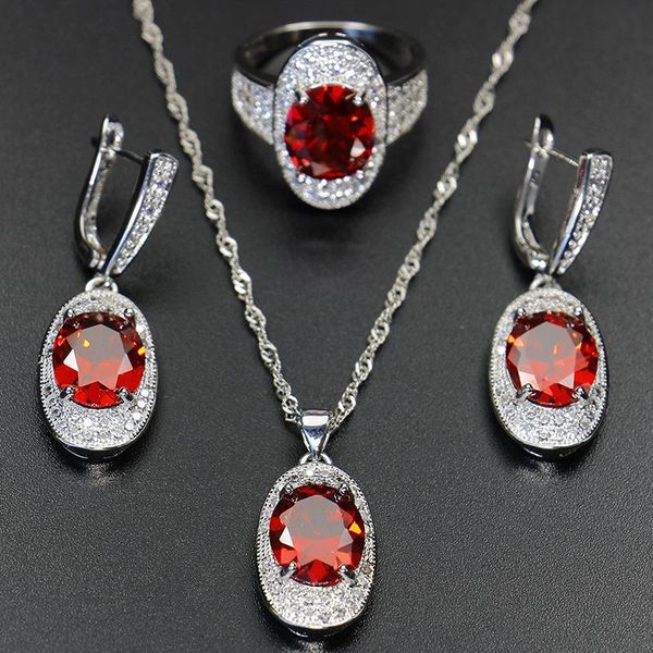 earrings & necklace zircon jewelry set bridal ring three-piece ladies wedding crystal chain gift, Silver
earrings & necklace zircon jewelry set bridal ring three-piece ladies wedding crystal chain gift, Silver