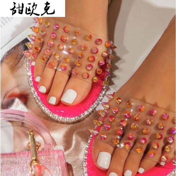 summer woman flat heel open toe casual fashion slippers rhinestone walking comfortable outer wear shoes, Black
summer woman flat heel open toe casual fashion slippers rhinestone walking comfortable outer wear shoes, Black