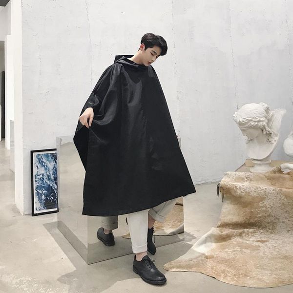men's trench coats spring and autumn super long bat shirt hooded coat jacket trendy male hair stylist hip hop high street windbreaker, Tan;black
men's trench coats spring and autumn super long bat shirt hooded coat jacket trendy male hair stylist hip hop high street windbreaker, Tan;black