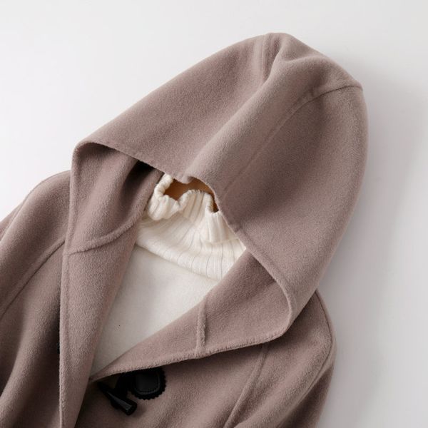 blue mozuleva double cashmere coffee woman's coat winter released mid-length woolen jacket with hood buckle horn, Black;brown
blue mozuleva double cashmere coffee woman's coat winter released mid-length woolen jacket with hood buckle horn, Black;brown