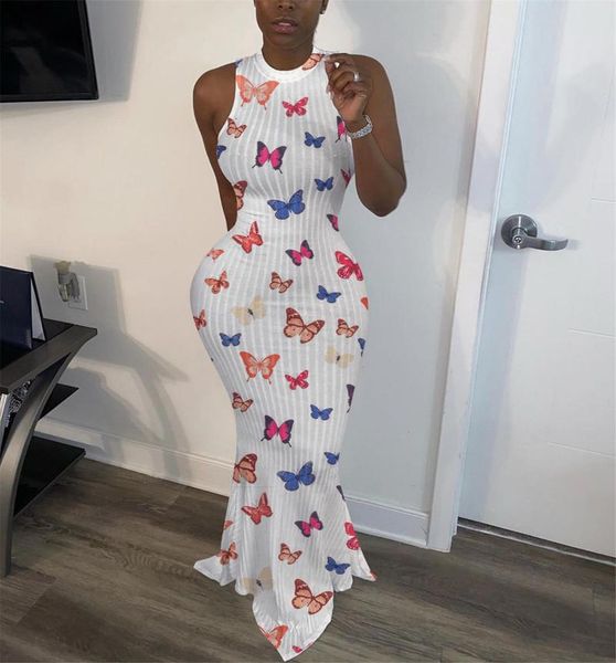 women casual butterfly printed bodycon maxi tank dress sleeveless evening party robes elegant formal dresses, Black;gray
women casual butterfly printed bodycon maxi tank dress sleeveless evening party robes elegant formal dresses, Black;gray