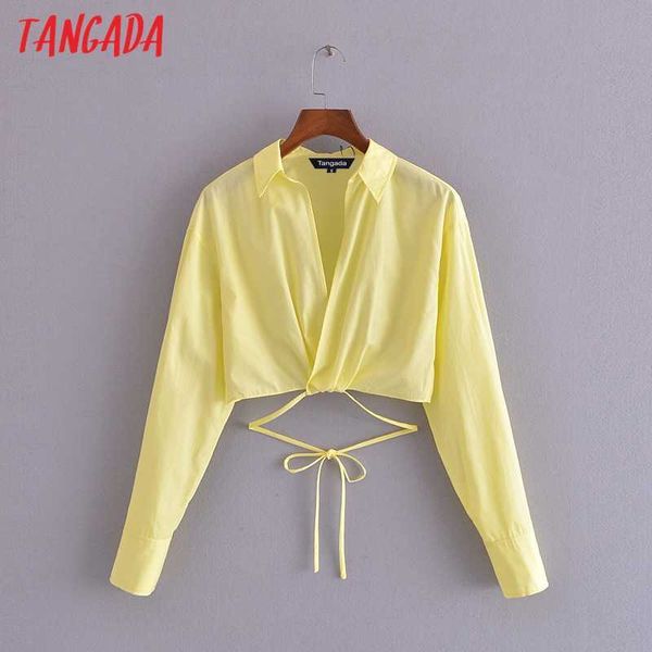 tangada women retro yellow crop shirt with slash long sleeve summer chic female slim shirt 3h310 210609, White
tangada women retro yellow crop shirt with slash long sleeve summer chic female slim shirt 3h310 210609, White