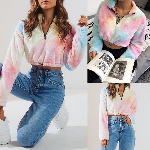 women's hoodies & sweatshirts women long sleeve cropped sweatshirt half zip up tie-dye loose pullover crop fuzzy plush drawstring hem s, Black
women's hoodies & sweatshirts women long sleeve cropped sweatshirt half zip up tie-dye loose pullover crop fuzzy plush drawstring hem s, Black