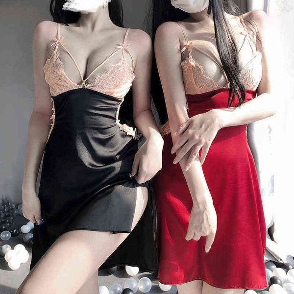 nxy set nightdress backless costume night gowns with thong sets v-neck lace young girl two-color stitching woman sleepwear 1210, Red;black
nxy set nightdress backless costume night gowns with thong sets v-neck lace young girl two-color stitching woman sleepwear 1210, Red;black