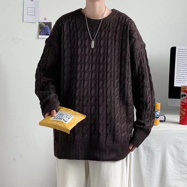 men's sweaters autumn winter o-neck sweater men warm fashion retro knitted pullover casual loose long-sleeved mens jumper clothes, White;black
men's sweaters autumn winter o-neck sweater men warm fashion retro knitted pullover casual loose long-sleeved mens jumper clothes, White;black