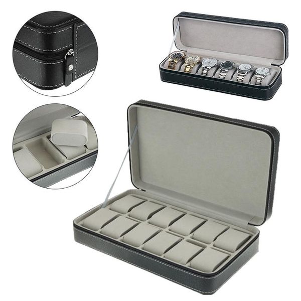 watch boxes & cases 6/10/12 slots portable black box travel zipper case watches collector storage organizer holder, Black;blue
watch boxes & cases 6/10/12 slots portable black box travel zipper case watches collector storage organizer holder, Black;blue