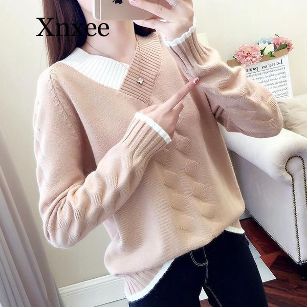 women's sweaters women knitted and pullovers casual long sleeve warm v-neck fall jumper korea twist female solid pull blue sweater, White;black
women's sweaters women knitted and pullovers casual long sleeve warm v-neck fall jumper korea twist female solid pull blue sweater, White;black