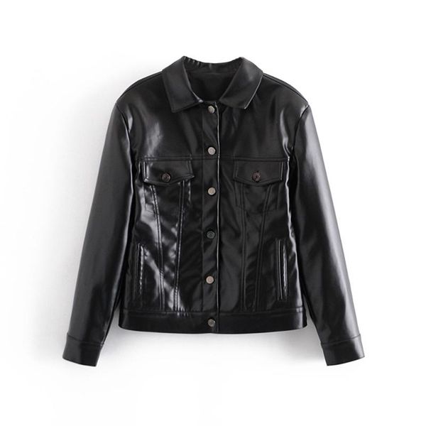 women's jackets 2021 fashion faux leather loose pocket shirt style retro long sleeve single breasted jacket streetwear, Black;brown
women's jackets 2021 fashion faux leather loose pocket shirt style retro long sleeve single breasted jacket streetwear, Black;brown