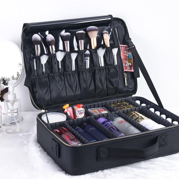 professional cosmetic bag makeup organizer pu waterproof case women travel large capacity storage suitcases gifts bags & cases
professional cosmetic bag makeup organizer pu waterproof case women travel large capacity storage suitcases gifts bags & cases