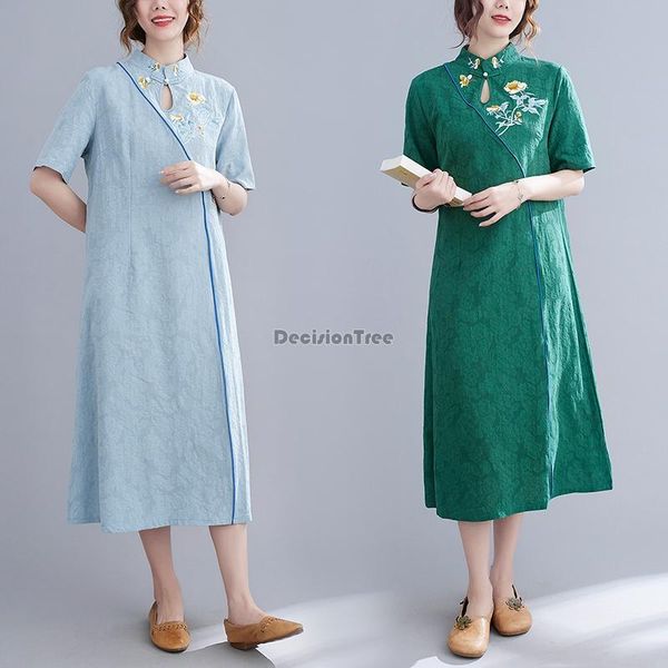 chinese dress cheongsam qipao tang costume tea clothes women cotton linen elegant party dance ethnic clothing, Red 
chinese dress cheongsam qipao tang costume tea clothes women cotton linen elegant party dance ethnic clothing, Red
