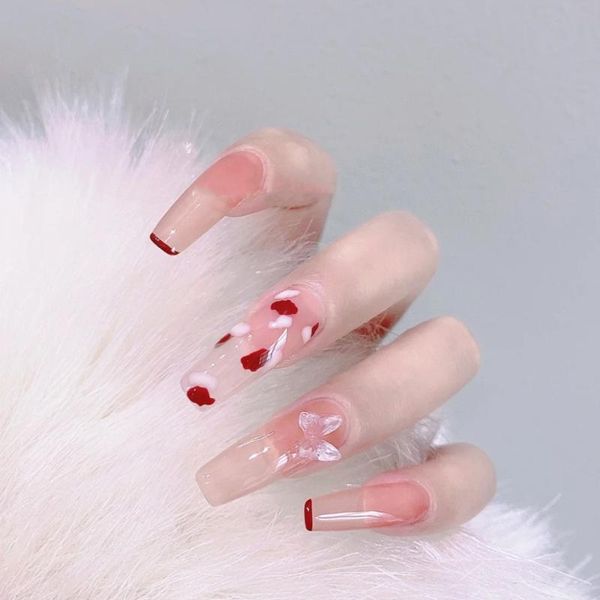 nail gel 24pcs ballet butterfly wear long paragraph fashion manicure patch false nails save time wearable, Red;pink
nail gel 24pcs ballet butterfly wear long paragraph fashion manicure patch false nails save time wearable, Red;pink