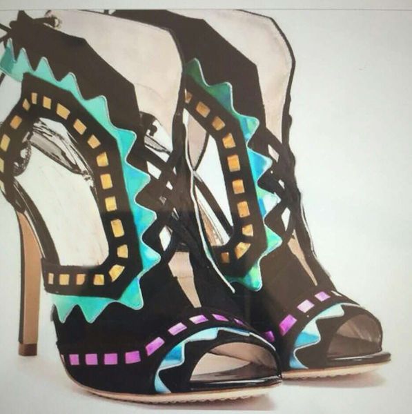 color matching striped new cross strap high heeled sandals women's high heeled sandals, Black
color matching striped new cross strap high heeled sandals women's high heeled sandals, Black