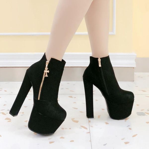dress shoes 17cm hengtian high stage performance thick heel waterproof platform metal buckle heels women, Black
dress shoes 17cm hengtian high stage performance thick heel waterproof platform metal buckle heels women, Black