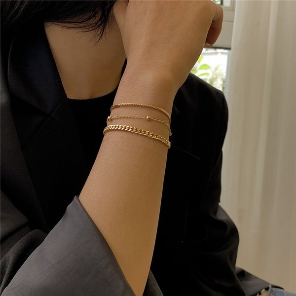 european multi layer snake chains bracelet women metal beaded hand link geometric punk gold business style bracelets jewelry accessories who, Black
european multi layer snake chains bracelet women metal beaded hand link geometric punk gold business style bracelets jewelry accessories who, Black
