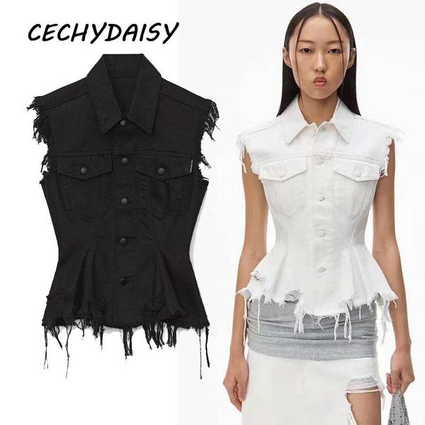 women's vests denim vest 2021 summer korean fashion vintage sleeveless turn-down collar tassel casual tank traf jacket veste femme clot, Black;white
women's vests denim vest 2021 summer korean fashion vintage sleeveless turn-down collar tassel casual tank traf jacket veste femme clot, Black;white