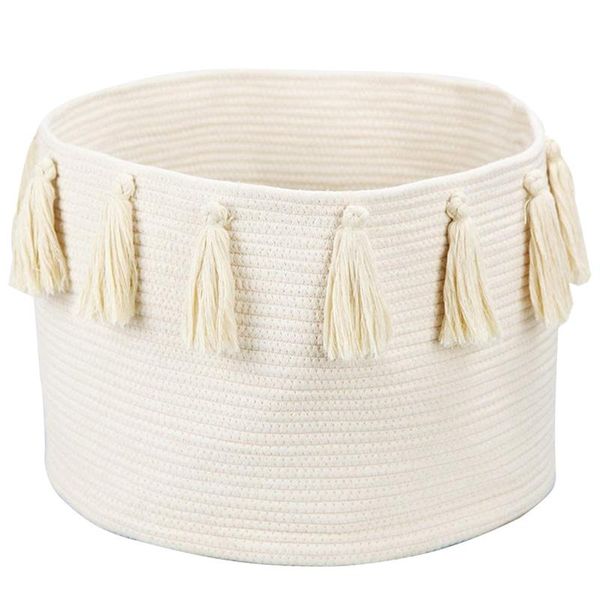 storage baskets large tassel woven basket with handle cotton laundry hamper nursery blanket baby toy organizer
storage baskets large tassel woven basket with handle cotton laundry hamper nursery blanket baby toy organizer