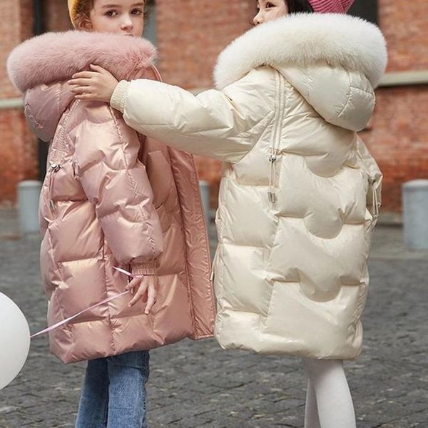 down coat winter baby children's jacket for girl children real fur thickened hooded long kids clothing, Blue;gray
down coat winter baby children's jacket for girl children real fur thickened hooded long kids clothing, Blue;gray
