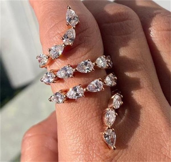 luxury jewelry 925 sterling silver& rose gold fill pear cut white z cz diamond gemstones women wedding open adjustable 80 l2, Slivery;golden
luxury jewelry 925 sterling silver& rose gold fill pear cut white z cz diamond gemstones women wedding open adjustable 80 l2, Slivery;golden