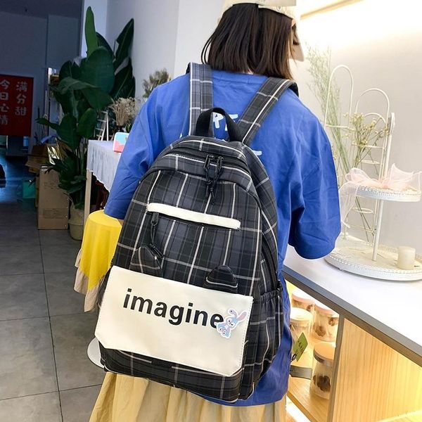 school bags summer fashion women's backpack casual plaid student bag nylon large capacity waterproof travel backpacks
school bags summer fashion women's backpack casual plaid student bag nylon large capacity waterproof travel backpacks
