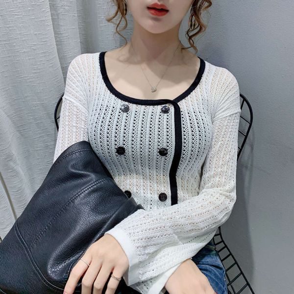 women's sweaters tees sweater autumn thin knitwear with long sleeves for women w6i2, White;black
women's sweaters tees sweater autumn thin knitwear with long sleeves for women w6i2, White;black