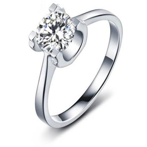 women's 925 silver plated 18k platinum 1 solitaire ring, Golden;silver
women's 925 silver plated 18k platinum 1 solitaire ring, Golden;silver