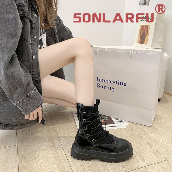 boots thick sole height increasing short-height elastic woven stitching autumn mid-calf and low length skinny socks, Black
boots thick sole height increasing short-height elastic woven stitching autumn mid-calf and low length skinny socks, Black