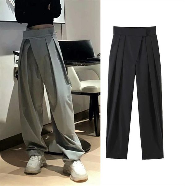 cocoa store latest thin suit women capris trousers casual fashion black grey two color wide leg mopping irregular womens, Black;white
cocoa store latest thin suit women capris trousers casual fashion black grey two color wide leg mopping irregular womens, Black;white