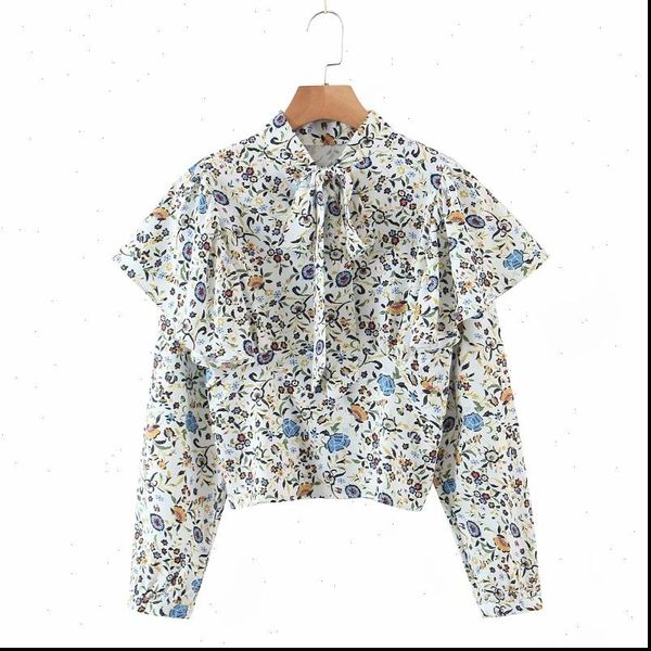 floral print cascading ruffle casual womens shirts femme stand collar bow tie long sleeve blouse lady loose s8118, White
floral print cascading ruffle casual womens shirts femme stand collar bow tie long sleeve blouse lady loose s8118, White